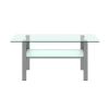 Transparent glass grey coffee table; modern simple; living room coffee table; side center table