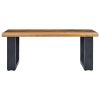 vidaXL Coffee Table 39.3"x19.6"x15.7" Solid Teak Wood and Polyresin