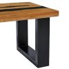 vidaXL Coffee Table 39.3"x19.6"x15.7" Solid Teak Wood and Lava Stone