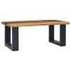 vidaXL Coffee Table 39.3"x19.6"x15.7" Solid Teak Wood and Polyresin