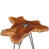 vidaXL Coffee Table 27.5"x17.7" Solid Teak Wood and Polyresin