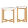 Coffee Tables 2 pcs White Engineered Wood and Solid Wood Pine