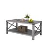 Rectangle Coffee Table 2-Tier for Living Room Modern Coffee Table