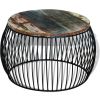 vidaXL Coffee Table Round Solid Reclaimed Wood 26.8"x14.6"