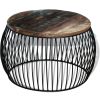 vidaXL Coffee Table Round Solid Reclaimed Wood 26.8"x14.6"