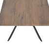 Rectangular Wooden Coffee Table with Boomerang Legs; Natural Brown Sonoma and Black