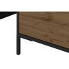 Wood and Metal Rectangular Accent Coffee Table with Drawer; Brown and Black