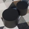 MDF with ash/oak/walnut veneer side table/coffee table/end table/nesting table set of 2(black); for living room; office; bedroom; Black Oak