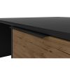 Wood and Metal Rectangular Accent Coffee Table with Drawer; Brown and Black