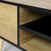 Coffee table; computer table; solid wooden leg support; large storage space; suitable for living room; dining room; kitchen; small space; black and br