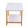 Coffee Table;  2 Layers 1.5cm Thick Marble MDF Rectangle 39.37" L Tabletop Iron Coffee Table ;  Dining Room;  Coffee Shop;  Resterant;  White Top;  Go