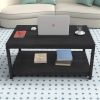 YSSOA Storage Shelf for Living Room and Office; Easy Assembly; Black (Home Coffee Table); 31x20x16 inch