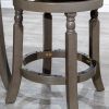 24" Counter Stool; Weathered Gray Finish; Charcoal Fabric Seat