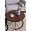 Modern Nesting coffee table; Black color frame with walnut top-32"