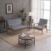 Industrial Living Room Coffee Table 2 Tier Vintage Round Coffee Table with Metal Storage Rack