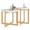 Coffee Tables 2 pcs White Engineered Wood and Solid Wood Pine