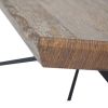 Rectangular Wooden Coffee Table with Boomerang Legs; Natural Brown Sonoma and Black