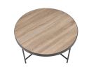 Bage Coffee Table in Weathered Gray Oak & Metal