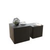 MDF Nesting table/side table/coffee table/end table for living room; office; bedroom Black