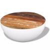 vidaXL Bowl Shaped Coffee Table Solid Reclaimed Wood 23.6"x23.6"x11.8"