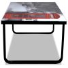 vidaXL Coffee Table with Telephone Booth Printing Glass Top