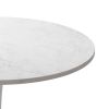 32"Modern Round Dining Table with Printed White Marble Table Top; Metal Base Dining Table; End Table Leisure Coffee Table