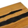 vidaXL Coffee Table 39.3"x19.6"x15.7" Solid Teak Wood and Lava Stone