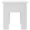 vidaXL Coffee Table High Gloss White 15.7"x15.7"x16.5" Engineered Wood