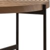 33"Modern Thread Design Round Coffee Table ; MDF Table Top with Cross Legs Metal Base