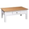 vidaXL Coffee Table White 39.4"x23.6"x17.7" Solid Pine Wood Panama Range