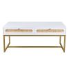 2 Rattan Drawer Coffee Table; Modern Furniture Decor; for Living Room Reception; Easy Assembly; Rectangular Unique Coffee Table