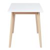 47.2" Modern Dining Table; Solid Wood Dining Table Leisure Coffee Tea Table; white