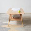 Center table Low Table 100% solid wood Top plate Desk Coffee table Width 120 x Depth 56 x Height 44 cm Study desk Work from home Easy to assemble Natu