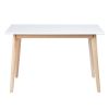 47.2" Modern Dining Table; Solid Wood Dining Table Leisure Coffee Tea Table; white