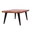 36 Rectangular Reclaimed Wood Coffee Table; Angled Legs; Brown and Black