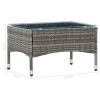 vidaXL Coffee Table Gray 23.6"x15.7"x14.2" Poly Rattan