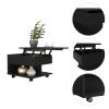 Peterson 1-Drawer 1-Shelf Lift Top Coffee Table Black Wengue