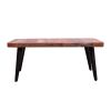 36 Rectangular Reclaimed Wood Coffee Table; Angled Legs; Brown and Black