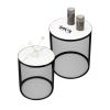 Set of 2 Nesting Metal Round Coffee Table; Side Table MDF Top End Table Nightstand for Indoor Multifunctional Use