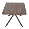 Rectangular Wooden Coffee Table with Boomerang Legs; Natural Brown Sonoma and Black