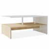 vidaXL Coffee Table Engineered Wood 35.4"x23.2"x16.5" Oak and White