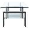 vidaXL Coffee Table Gray and Transparent 37.4"x21.7"x15.7" Tempered Glass