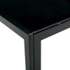 Nesting Coffee Table Set of 2;  Square Modern Stacking Table with Tempered Glass Finish for Living Room; Black