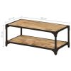 vidaXL Coffee Table 35.4"x17.7"x13.8" Solid Rough Mango Wood