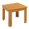 Wooden Square Side End Table Patio Coffee Bistro Table Indoor Outdoor Natural