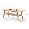 Center table Low Table 100% solid wood Top plate Desk Coffee table Width 120 x Depth 56 x Height 44 cm Study desk Work from home Easy to assemble Natu