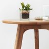 Round End Table- Small End Table Side Table Coffee Table Bedside Table Night Stand for Living Room Bedroom & Balcony; 100% Natural Solid Oak Wood Easy