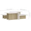 vidaXL Coffee Tables 2 pcs Sonoma Oak and White 43.9"x19.7"x13" Engineered Wood