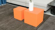 MDF Nesting table/Square Side Table/Coffee Table/End table Set of 2 ORANGE