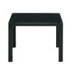 Nesting Coffee Table Set of 2;  Square Modern Stacking Table with Tempered Glass Finish for Living Room; Black